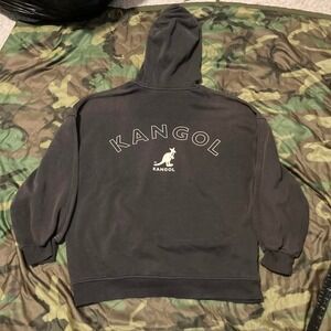 Kangol x H&M fades grey‎ logo hoodie fleece back hit streetwear size L/22